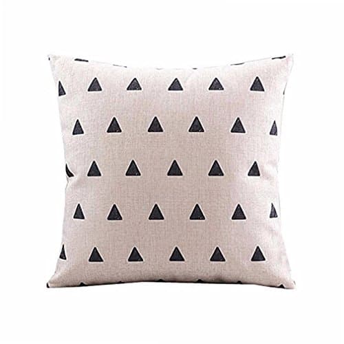 Throw Pillow Cover, Onker Cotton Linen Square Decorative Throw Pillow Case Cushion Cover 18" x 18" Retro Small Up Black Triangle