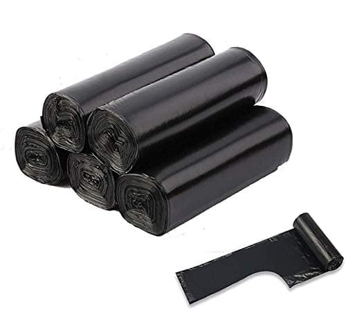 meridy Bin Bags Bin Liners Vest Garbage Bag Environmental Rubbish Bags Plastic Tote Bags used for Household Office Garden Hospital etc. (5 Rolls, 20/roll, 45cm×60cm) 9L Max, Black