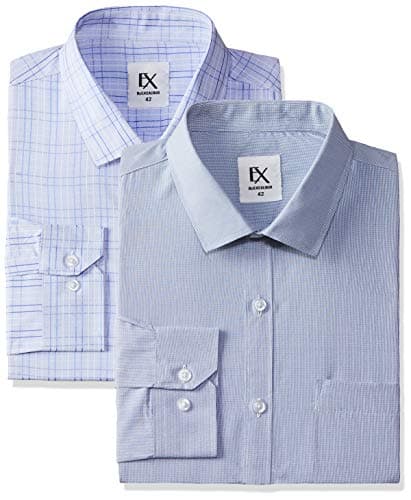 Men's Plain Regular Fit Formal Shirt (Pack of 2)(Colors & Print May Vary)
