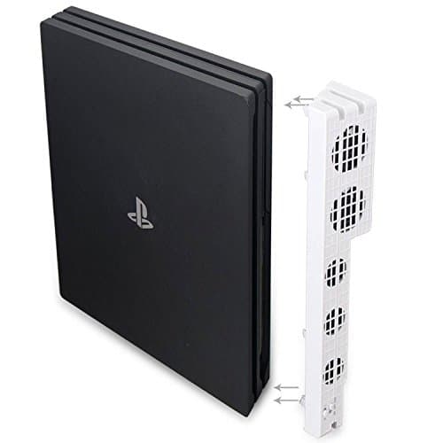 PS4 Pro External USB 5 Fan Turbo Cooler in Glacial White