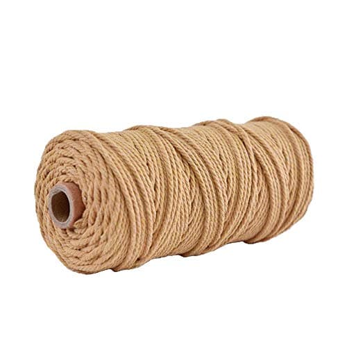 Light Coffee Macrame Cord,Diameter 3mm Natural Cotton Rope,Knitting Cord Rope,Craft Making,Natural Color Cord,Craft Supplies,Chunky Yarn,Natural Hemp Rope,1 Skein is 100 Meters