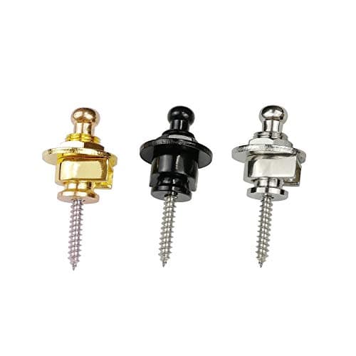 Boocy 2PCS Copper Round Head Strap Lock Pins For Guitar Bass (Black)