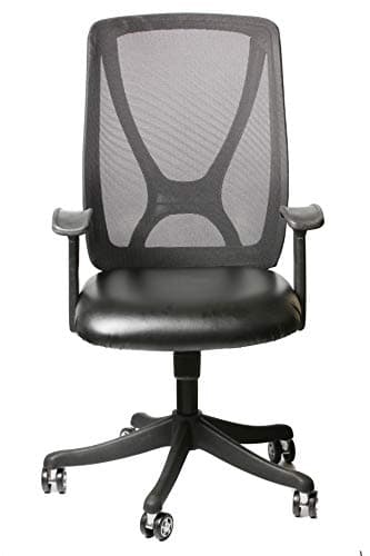 Seat Chacha ® Medium Back Mesh Office Chair - Black and Silver Finish PP Arms Ergonomic Computer Desk Task Chair and Lumbar Support (Black-Mesh)
