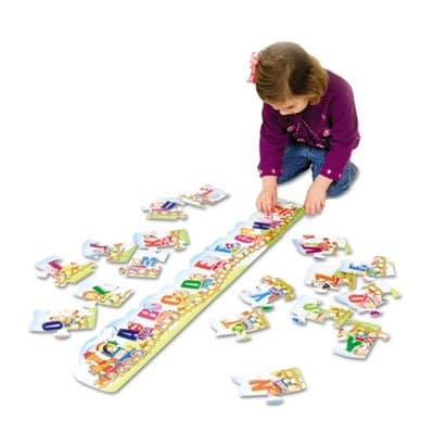 Chenille Kraft Company Train Floor Puzzle, Alphabet, 7'L, 27Pcs, Assorted