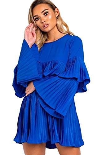 IKRUSH Womens Tessy Frill Shift Dress Blue