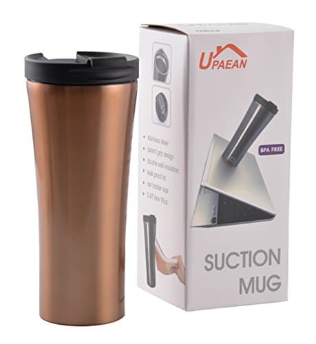 Sangyn Smart Mug Travel Suction Mug Never Fall Over 16Oz Leak Proof Thermos (champagne)