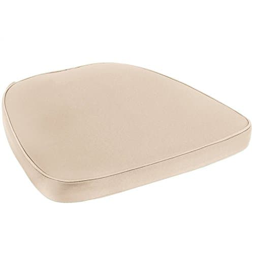 Yanel Gold Chair Pad | Seat Padded Cushion | Polycore Thread Soft Fabric with Straps and Removable Zippered Cover