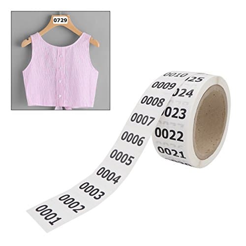Squad Goods Consecutively Numbered Labels Self-Adhesive Roll 0001-1000