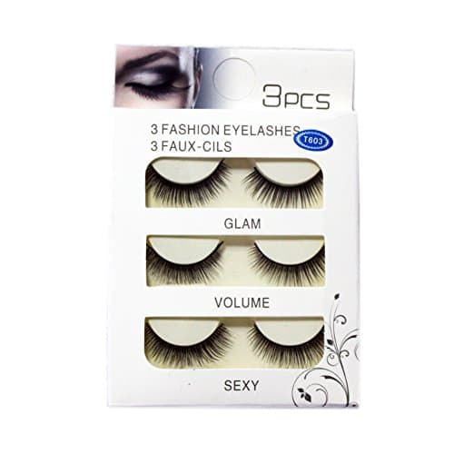 Melon Hair Thick False Eyelash 100% Real 3D Imitation Mink Fur Eyelashes 3 Pair Professional Hand-made Lashes (T603)