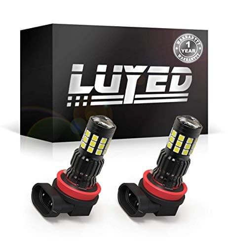 LUYED 2 X 1200 Lumens Extremely Bright 3030 31-EX Chipsets H11 H8 Led Bulbs LED Bulbs With Projector For DRL or Fog Lights,Xenon White