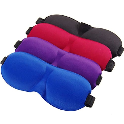 Sleep Mask, 4 Pack Lightweight & Comfortable Super Soft Large Adjustable 3D Contoured Eye Masks for Sleeping, Travel, Shift Work, Naps, Night Blindfold Eyeshade