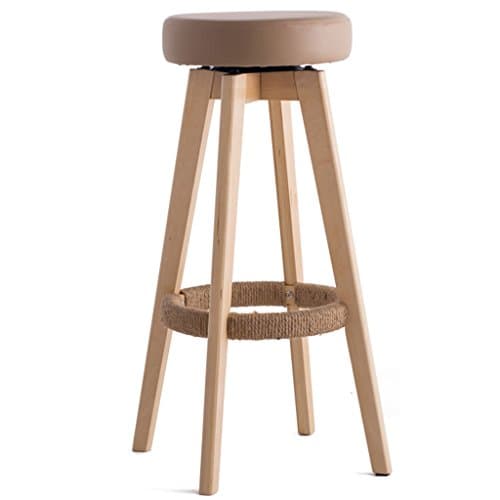 Bar chair High stool Household solid wood bar stool Rotating creative European chair Rotatable cushion lounge chair Change shoe bench Living room stool Bath & Shower Aids