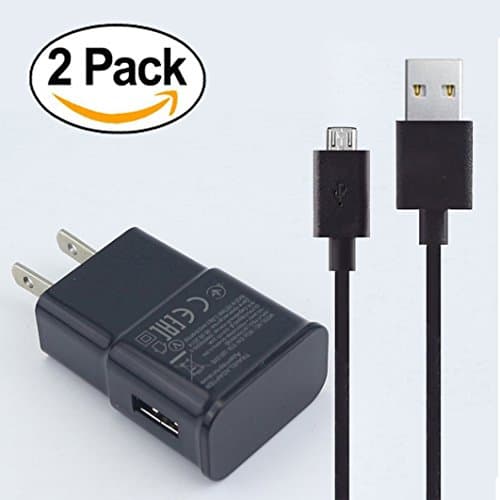 Lavett 2 Pack Travel Home Charger Cable for Amazon Kindle 2, 3, 4, Kindle Fire, Kindle Touch, Kindle Dx AC Adapter New Hd Hdx 6" 7" 8.9" 9.7" Tablets, eReaders, Phones, Tab Wall Power Supply Adapter