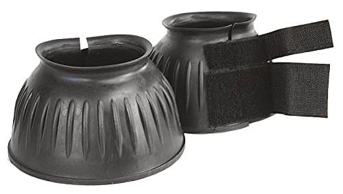 HORZE FinnTack Ribbed Bell Boots - Black - L