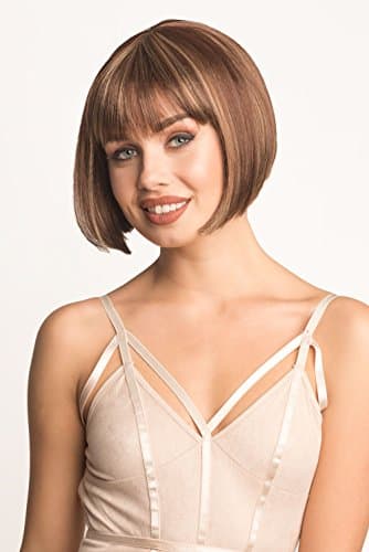 Brown Chic Bob Wig With Blonde Highlights: Bethany