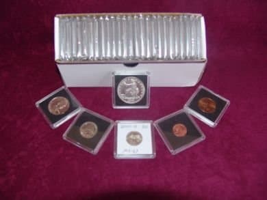 Penny 2" x 2" Clear Plastic Snap Together Coin Display Slabs (Qty = 10 Slabs)