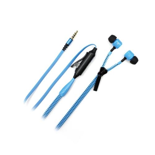 Mirarido zip up earphone microphone (3.5mm) Blue / Black 1.2m PM-351