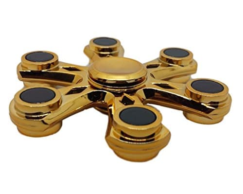 Spin King Fidget Spinner Hexa-Spin Toy High Speed Alloy Six Star Finger Spinner, ADHD Focus Anxiety Stress Relief Toys Gold