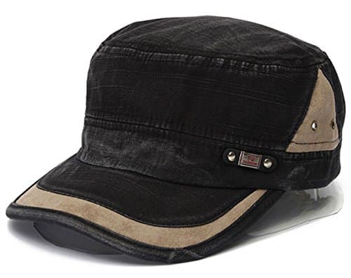 Katherine Classic Army Plain Hat Cadet Military Baseball Cap Adjustable Black