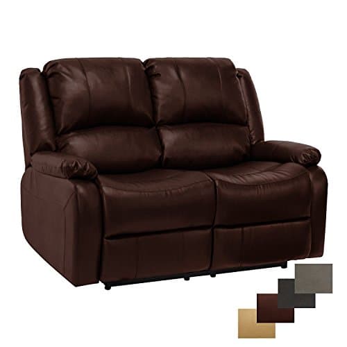 Charles Ashton Home Collection | 58" Double Recliner Sofa | Space Saving Design for Apartment Living| Classic Style Loveseat | Modular Furniture | Perfect for Tiny Homes or Dorm Rooms | Mahogany
