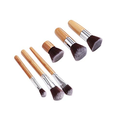 AMarkUp 6pcs Bamboo Handle Makeup Cosmetic Face Foundation Concealer Brush Set