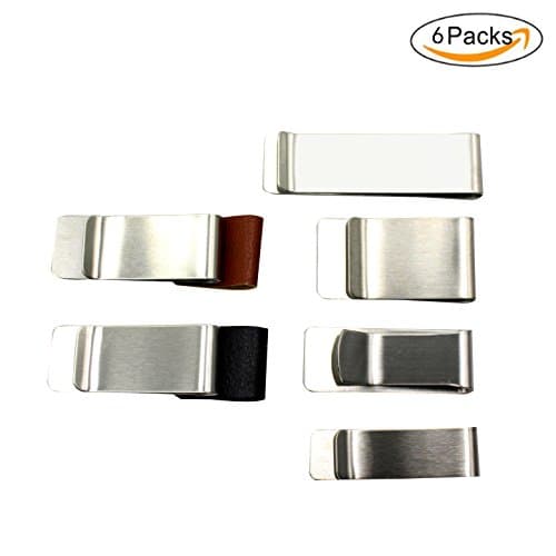 6 Pack Pen Clip Holder Stainless Steel Pen Loop for Notebook/Clipboard/Journal, with Spring Fits Any Size Pen
