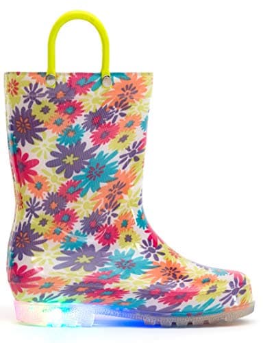 MOFEVER Toddler Kids Light Up Rain Boots