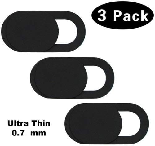 Webcam Cover for Privacy(3 Pack), GeekerChip Webcam Cover Ultra Thin Design, Laptop Webcam Cover in Plastic with Strong Adhensive, Webcam Cover Slide for Laptop, Desktop, PC, Macboook Pro, iMac, Mac Mini, Computer, Smartphone, Protect Your Privacy and Securtiy(Black)