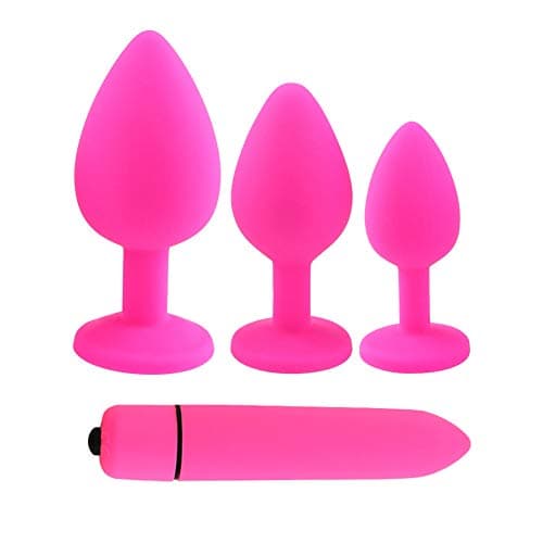 Silicone Trainer Kit,Stimulator Beginners Starter Set Silicone Plugs Toys for Women and Men Soft Share Pleasure Trainer Kits (pink)