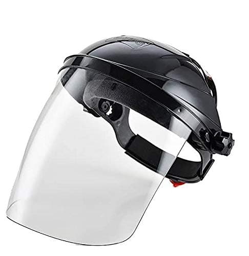 Cecoe Safety Equipment Protective Equipment Adjustable Clear Safety Face Shield Visor Screen Mask Helmet Anti Scratch Splash Eye Protection Cover Black
