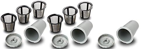 Reusable K Cup Replacement Filter Value Set Includes 3 Holders and 6 Mesh Filter Baskets - Fits B30 B40 B50 B60 B70 K10 K45 K65 K75