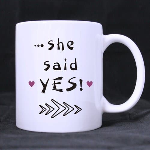 Best Couples Engagement Mug ,She said YES! White Coffee or Tea mug,11 ounces