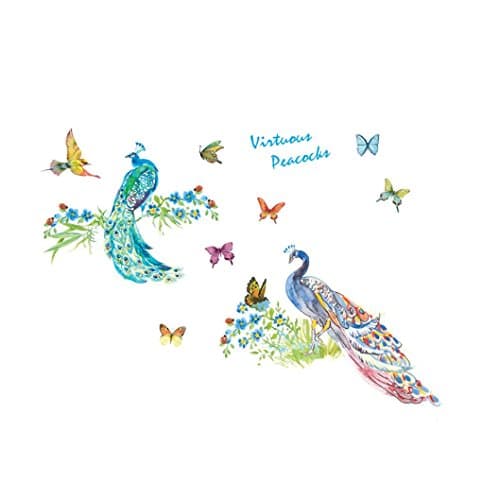 1Pc Window Clings Decorations, COOL99 DIY Peacocks Removable Wall Decal Family Home Sticker Mural Art Home Decor