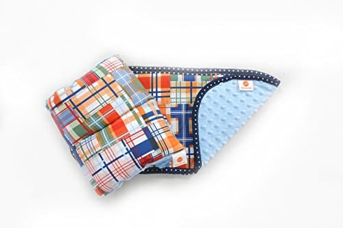 Comfy Cradle/Burp Cloth Set, Snazzy Plaid / Blue