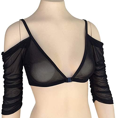 Sleevey Wonders Women's Basic 1/2 Sleeve Waterfall Mesh Sleeve Black