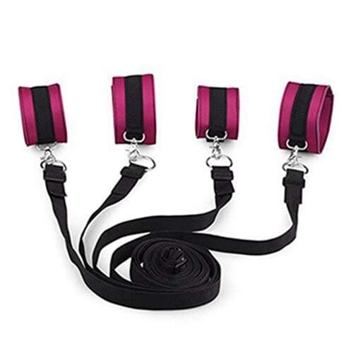 Minxdmos Straps Set for Bed Adjustable Strong Nylon Rope with Ankles and Wrists Cuffs and Soft Sponges Cuffs for Couples Women and Men Së&x Play, Purple