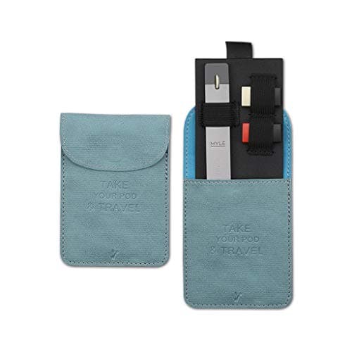 oukery Leather Wallet Pocket, Portable Ultra Thin Mini Slim Leather Wallet Pocket Carrying Pouch Storage Bag for JUUL Pods for MYLE Pod System Vape Pen Kit