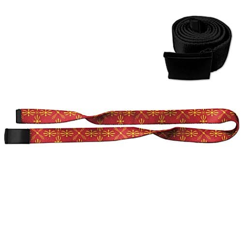 Macedonia Texture Flag Canvas Web Belt D-Ring Buckle With Metal Tip Fashion Multi-color