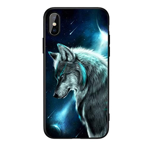 2020 Phone Case iPhone X XR 8 7 10 6 6s XS Max Glass Animal Cover Case iPhone 7 8 X 6 6 S Plus XR Luxury Case Coque (Proud Wolf iPhone 8 Plus + 7 Plus)
