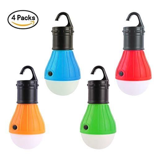 4 Packs LED Tent Light Emergency Light Camping Lantern Lamp Battery Powered Waterproof Portable Bulb Outdoor Equipment for Hiking Fishing Camping