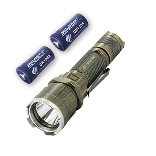 Combo: JETBeam 3M Pro Retro Flashlight 1100Lm w/Eco-Sensa CR123A batteries & choices of 18650 battery & Charger (No 18650, no charger)