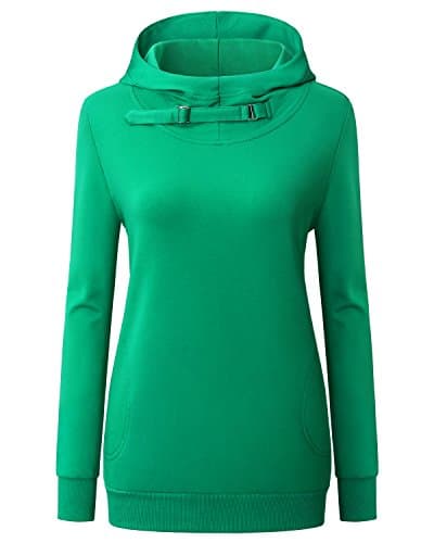 Sweatshirt Tunic,Ca Kra Long Sleeve O Neck Pullover Sweatshirts with Pocket Green,XXL