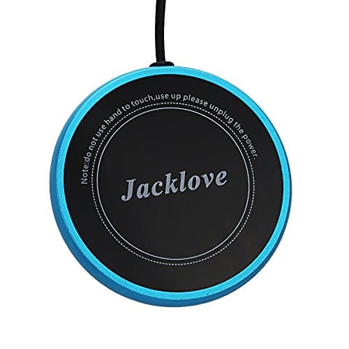 Electric Coffee Mug Warmer and Beverage Warmer Waterproof Glass Panel Electric Heater Plate with 63 Inches Long Cord Great for Office Home (blue-warmer, single)