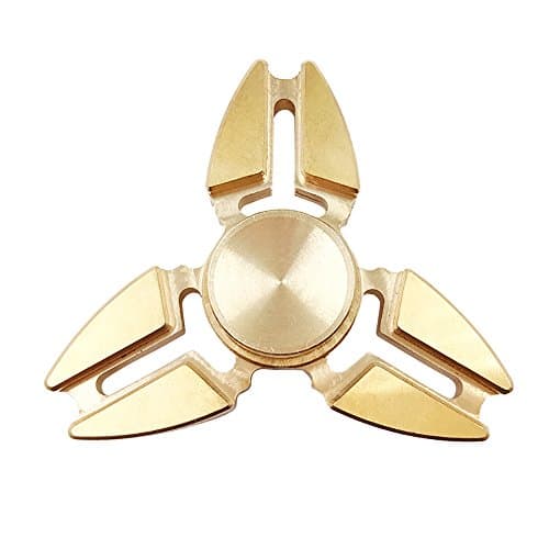 Hand Spinner Stress Relief Toy Fidget Spinner High Speed Stainless Steel Made Bearing for ADD/ADHD/Anxiety and Autism Adult Children (Triangle2, Gold)