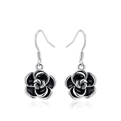 Platinum Plated Black Roses And Collars