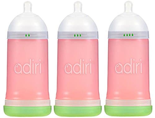 3 Pack Adiri NxGen Nurser Slow, Medium & Fast Flow 9.5 oz Baby Bottles (Pink)