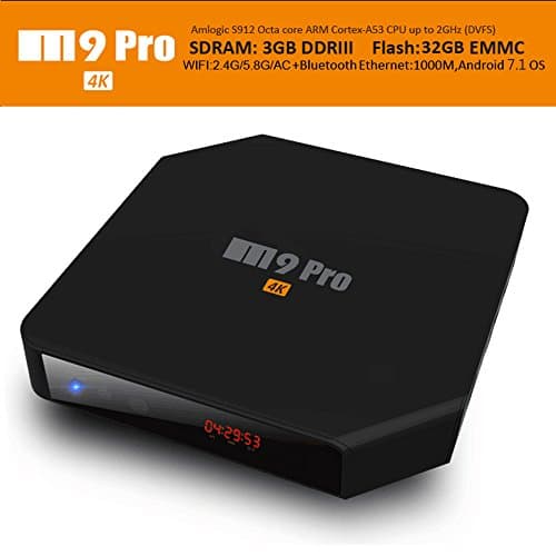 BestDealGift 4K Android TV BOX M9 Pro 3G+32G 64bit Quad-core TV BOX H.265 Media Streaming,Android 7.1 OS (Black)