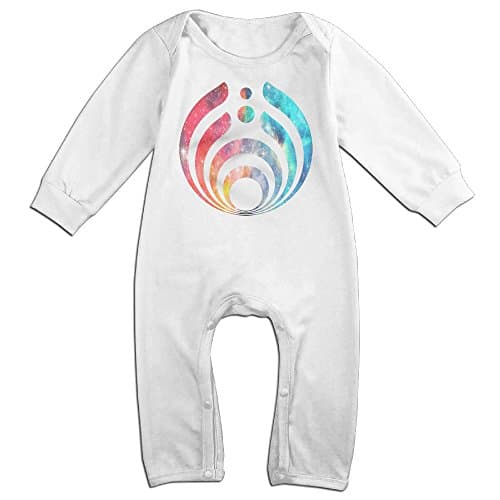 Bassnectar Star Icon Solid Logo Infant Baby 100% Cotton Warm Long Sleeve Jumpsuit White 6 M
