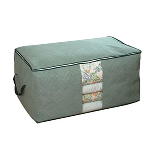 Bilila Bamboo charcoal clothing storage bag Quilt storage case Bedding organizer Non-wooven bag (Gray)