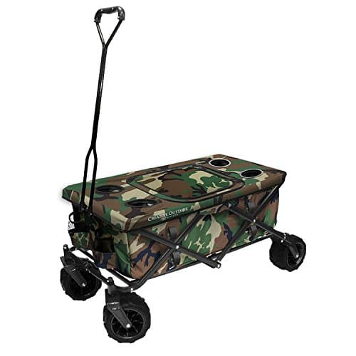 Multi Purpose All-Terrain Wheels Folding Wagon in Camo, Great for the Beach, Shopping, Tailgating, Fits in Most Trunks